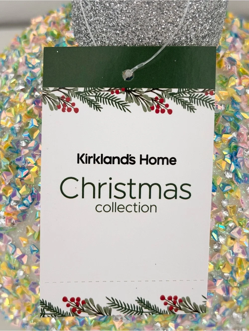 KIRKLANDS Iridescent Pastel Glitter Ornament Tabletop Decor NWT